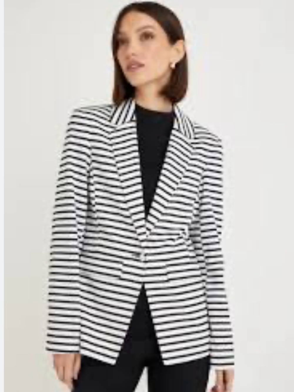 Striped Black & White Blazer Jacket